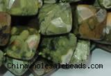 CRH74 15.5 inches 15*15mm faceted rhombic rhyolite beads wholesale