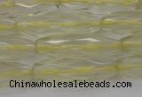 CRI03 15.5 inches 10*30mm faceted rice lemon quartz beads wholesale