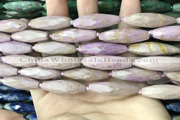 CRI145 15.5 inches 10*30mm faceted rice phosphosiderite beads