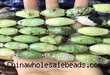 CRI149 15.5 inches 10*30mm faceted rice green chrysotine beads