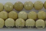 CRI212 15.5 inches 8mm faceted round riverstone beads wholesale