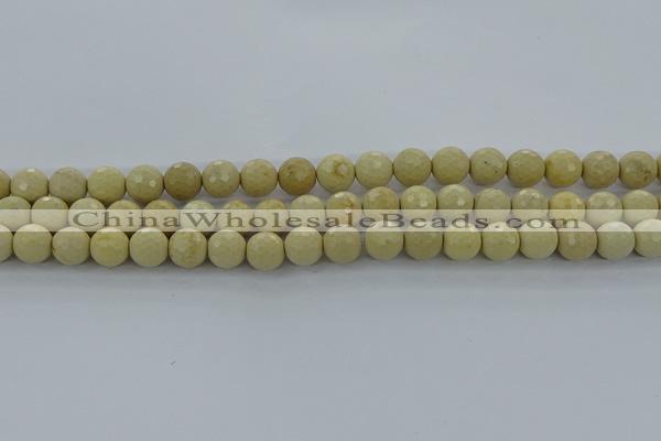 CRI212 15.5 inches 8mm faceted round riverstone beads wholesale