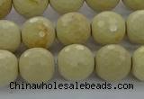 CRI215 15.5 inches 14mm faceted round riverstone beads wholesale