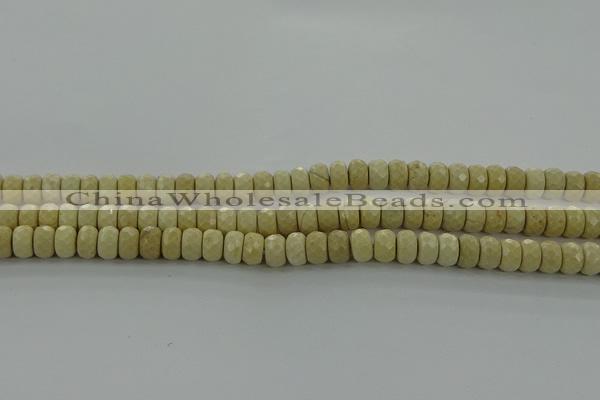 CRI221 15.5 inches 5*8mm faceted rondelle riverstone beads