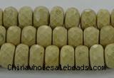 CRI222 15.5 inches 6*10mm faceted rondelle riverstone beads