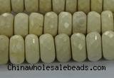 CRI223 15.5 inches 8*12mm faceted rondelle riverstone beads