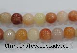 CRJ413 15.5 inches 8mm round red & yellow jade beads wholesale