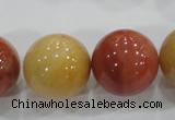 CRJ419 15.5 inches 20mm round red & yellow jade beads wholesale