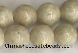 CRJ622 15.5 inches 8mm round white fossil jasper beads wholesale