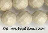 CRJ628 15.5 inches 8mm round white fossil jasper beads wholesale