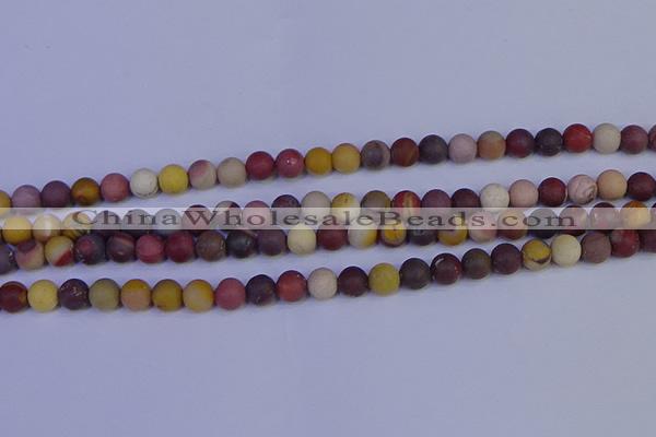 CRO1002 15.5 inches 8mm round matte mookaite gemstone beads