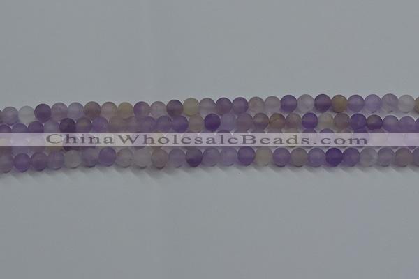 CRO1011 15.5 inches 6mm round matte amethyst gemstone beads