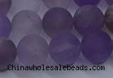 CRO1014 15.5 inches 12mm round matte amethyst gemstone beads