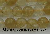 CRO1032 15.5 inches 8mm faceted round yellow watermelon quartz beads