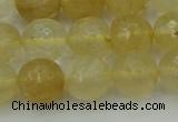 CRO1034 15.5 inches 12mm faceted round yellow watermelon quartz beads