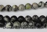 CRO105 15.5 inches 8mm round black water jasper beads wholesale