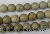 CRO106 15.5 inches 8mm round silver leaf jasper beads wholesale