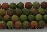 CRO1061 15.5 inches 6mm round matte unakite beads wholesale