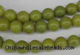 CRO108 15.5 inches 8mm round lemon jade beads wholesale