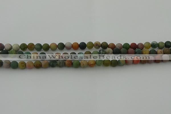 CRO1081 15.5 inches 6mm round matte Indian agate beads wholesale