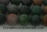 CRO1083 15.5 inches 10mm round matte Indian agate beads wholesale