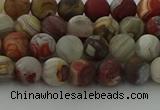 CRO1091 15.5 inches 6mm round matte laguna lace agate beads