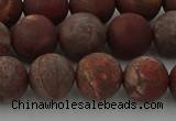 CRO1103 15.5 inches 10mm round matte pomegranate jasper beads