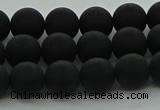 CRO1132 15.5 inches 8mm round matte black agate gemstone beads