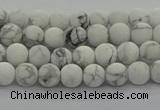 CRO1140 15.5 inches 4mm round matte white howlite beads