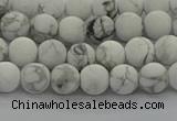 CRO1141 15.5 inches 6mm round matte white howlite beads