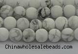 CRO1141 15.5 inches 6mm round matte white howlite beads