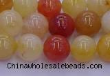 CRO1163 15.5 inches 10mm round golden silk jade beads wholesale