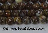 CRO1170 15.5 inches 4mm round fire lace opal gemstone beads