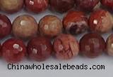 CRO1191 15.5 inches 10mm faceted round red porcelain beads