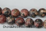 CRO180 15.5 inches 10mm round red leopard skin jasper beads wholesale