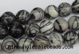 CRO188 15.5 inches 10mm round black water jasper beads wholesale