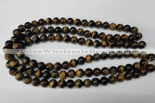 CRO217 15.5 inches 10mm round yellow & blue tiger eye beads wholesale