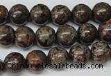 CRO224 15.5 inches 10mm round Chinese snowflake obsidian beads wholesale