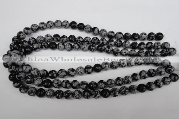 CRO236 15.5 inches 10mm round snowflake obsidian beads wholesale