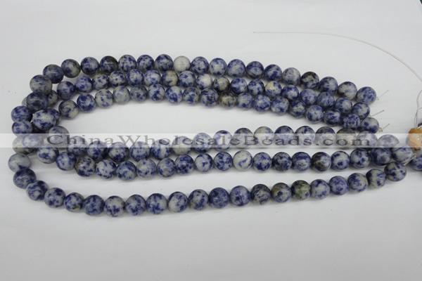CRO246 15.5 inches 10mm round blue spot stone beads wholesale