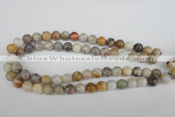 CRO316 15.5 inches 12mm round bamboo leaf agate beads wholesale