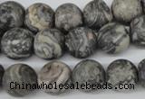 CRO322 15.5 inches 12mm round grey picasso jasper beads wholesale