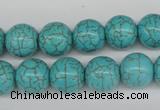 CRO365 15.5 inches 12mm round synthetic turquoise beads wholesale