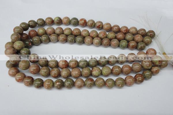 CRO380 15.5 inches 14mm round Chinese unakite beads wholesale