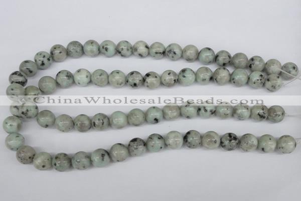 CRO383 15.5 inches 14mm round kiwi stone beads wholesale