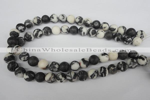 CRO386 15.5 inches 14mm round black & white jasper beads wholesale