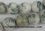 CRO390 15.5 inches 14mm round tree agate beads wholesale