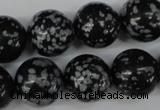CRO404 15.5 inches 14mm round snowflake obsidian beads wholesale