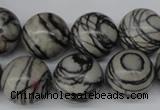 CRO408 15.5 inches 14mm round black water jasper beads wholesale