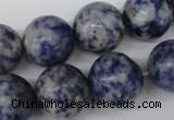 CRO424 15.5 inches 16mm round blue spot gemstone beads wholesale